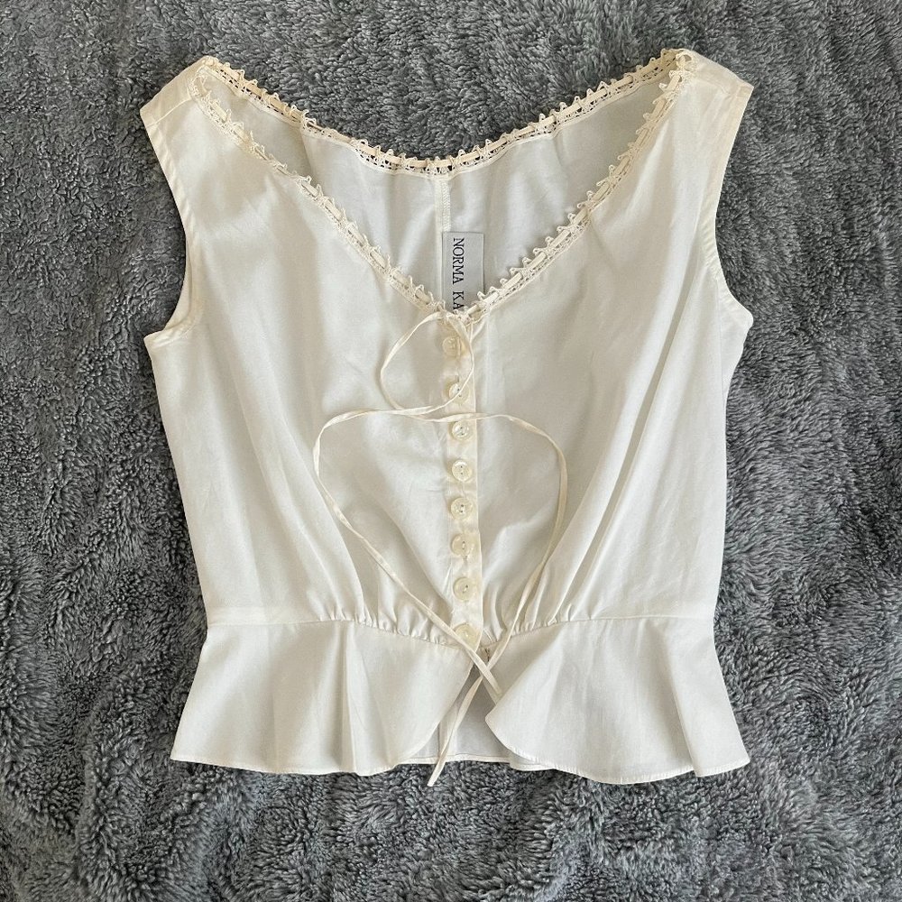 Vintage Norma Kamali Blouse | Size SMALL